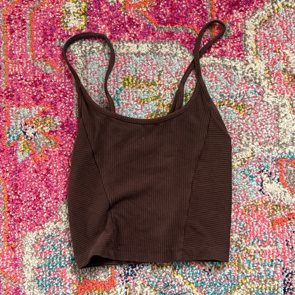 Urban Outfitters Brown Ribbed Tank Top
